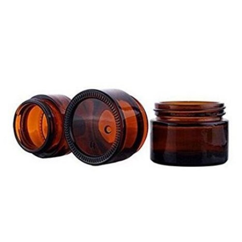 ericotry 6PCS 10ml Amber Glass Jar Empty Refillable Cosmetic Face Cream Lip B...