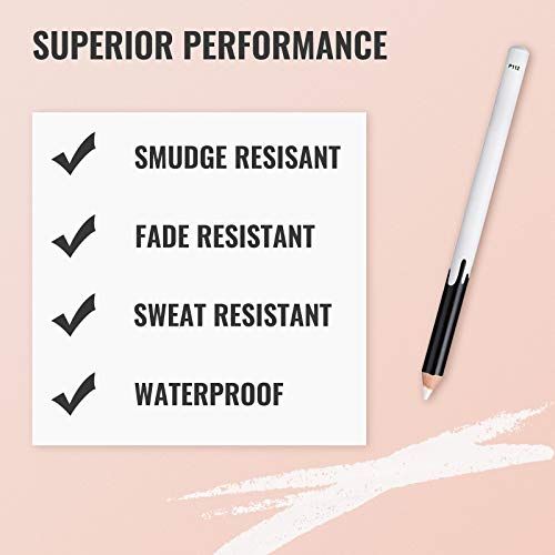 12PCS Erinde White Eyeliner Pencil Soft Highlighter Eye Liner Pencil, Lying E...
