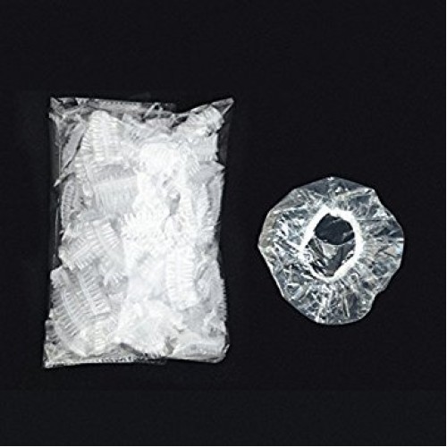 100PCS Disposable Hair Dyer Ear Protector Covers Shower Caps for Ears Clear