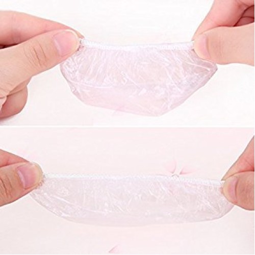 100PCS Disposable Hair Dyer Ear Protector Covers Shower Caps for Ears Clear