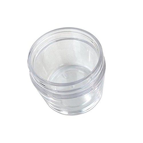 30g 30ml/1oz Refillable Black and White Plastic Screw Cap Lid with Clear Base...