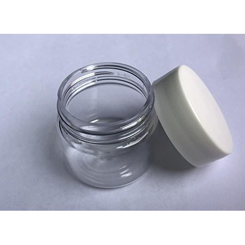 30g 30ml/1oz Refillable Black and White Plastic Screw Cap Lid with Clear Base...