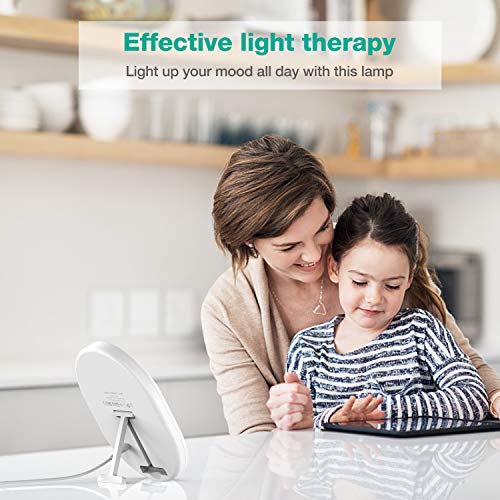 Light Therapy Lamp, UV-Free 10000 Lux Therapy Light, Touch Control with 3 Adj...