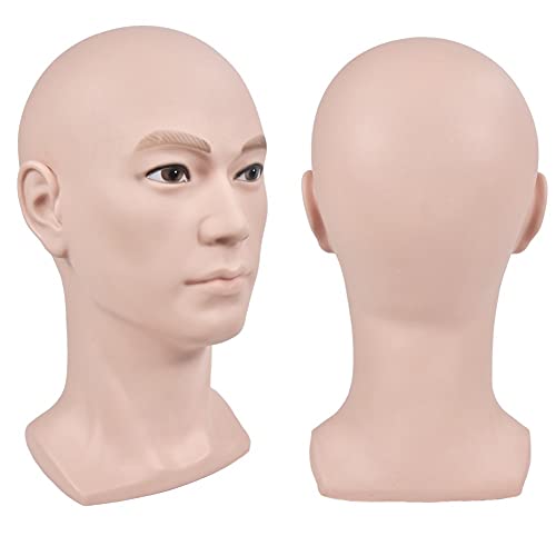 ErSiMan Bald Mannequin Head Male Professional Cosmetology for Wig Making, Dis...