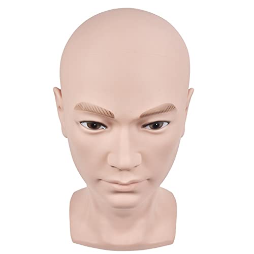 ErSiMan Bald Mannequin Head Male Professional Cosmetology for Wig Making, Dis...