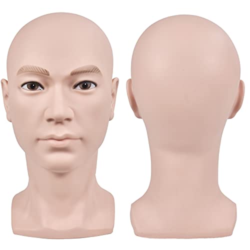 ErSiMan Bald Mannequin Head Male Professional Cosmetology for Wig Making, Dis...