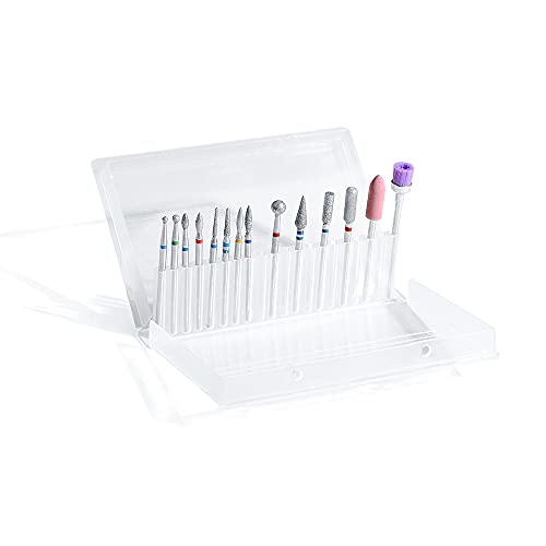 ERUIKA 14pcs Nail Drill Bits Set, Professional Rotary Burrs Diamond Cuticle R...