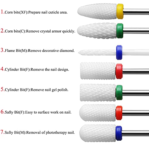 ERUIKA 18pcs Nail Drill Bits Sets, 3/32 Inch Ceramic Diamond Cuticle Electric...