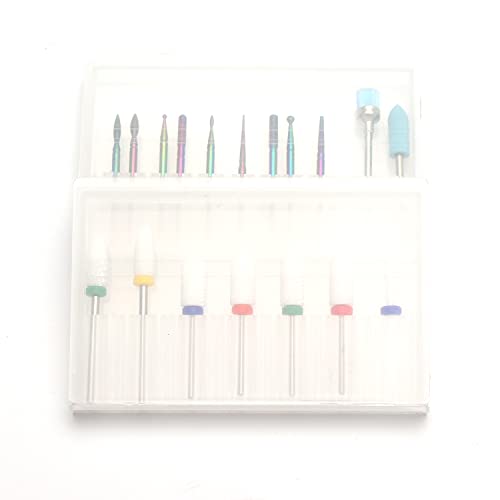 ERUIKA 18pcs Nail Drill Bits Sets, 3/32 Inch Ceramic Diamond Cuticle Electric...