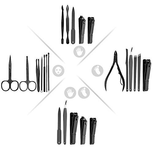 ESARORA Manicure Set, 18 in 1 Stainless Steel Professional Pedicure Kit Nail ...