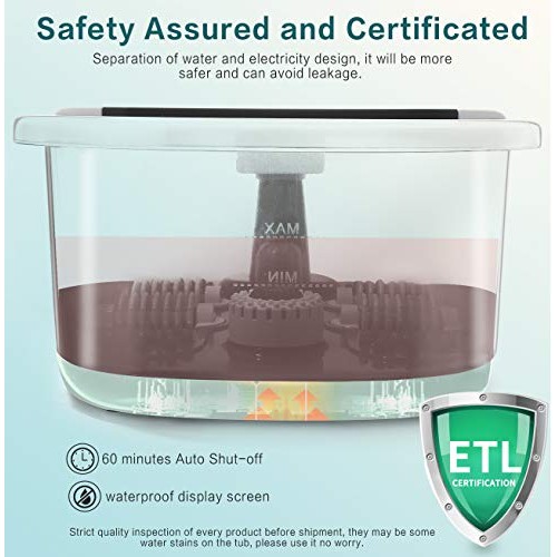 Foot Spa, ESARORA Foot Bath Massager with Heat, Bubbles, Pumice Stone, Medici...