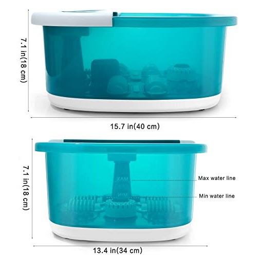 Foot Spa, ESARORA Foot Bath Massager with Heat, Bubbles, Pumice Stone, Medici...