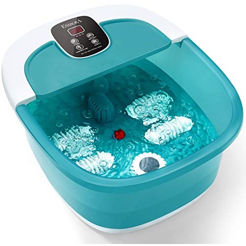 Foot Spa, ESARORA Foot Bath Massager with Heat, Bubbles, Pumice Stone, Medici...