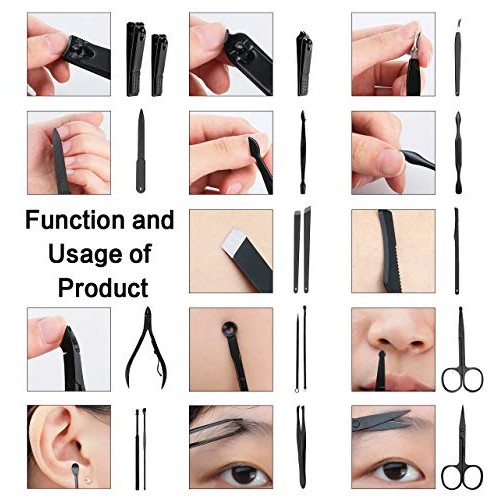 Manicure Set, ESARORA 18 In 1 Stainless Steel Professional Pedicure Kit Nail ...