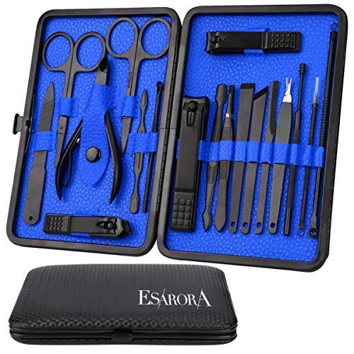 Manicure Set, ESARORA 18 In 1 Stainless Steel Professional Pedicure Kit Nail ...
