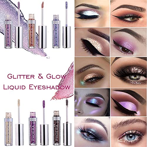 Glitter Eyeshadow，Makeup For Eyes Liquid Shimmer Sparkle Glow Light Colors P...