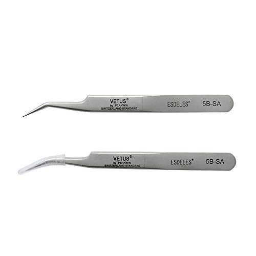 ESDELES Vetus Volume Tweezers Stainless Steel Eyelash Extension Tweezers Ultr...