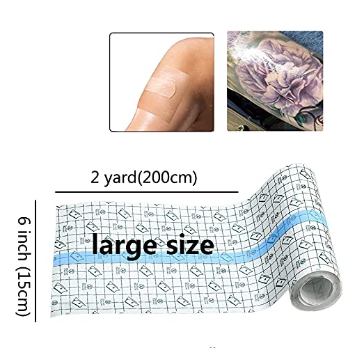 Tattoo Aftercare Bandage Waterproof | 6 in x 2 yd |-Clear Skin Protection Tap...