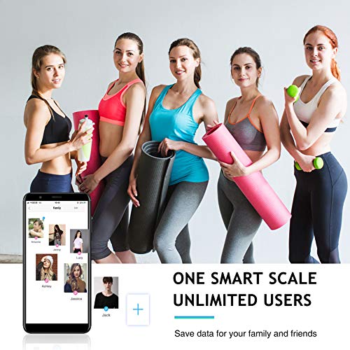 Bluetooth Body Fat Scale, Smart Scale Digital Scale with Body Fat and Water W...