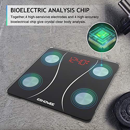 Bluetooth Body Fat Scale, Smart Scale Digital Scale with Body Fat and Water W...