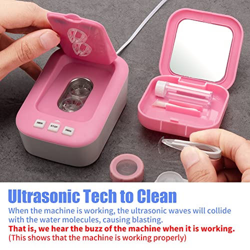 Contact Lens Cleaner Machine,Mini Portable Ultrasonic Contact Lens Cleaner wi...