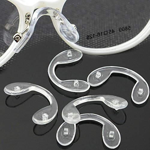 10 Pairs of Silicone Glasses U Shaped Strap Bridge Screw in Silicone Nose Pad...