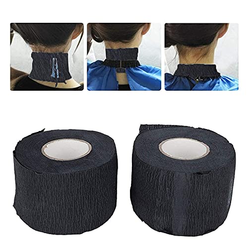 2 Rolls of Black Barber Neck Strips Disposable and Flexible Neck Strips Hair ...