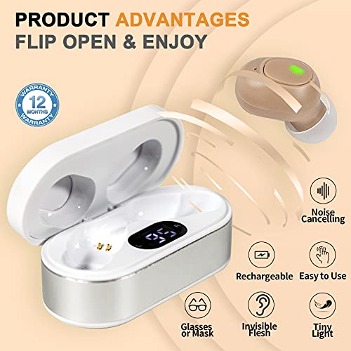 Hearing Amplifier Aid For Seniors & Adults Rechargeable, Noise Cancelling, Na...