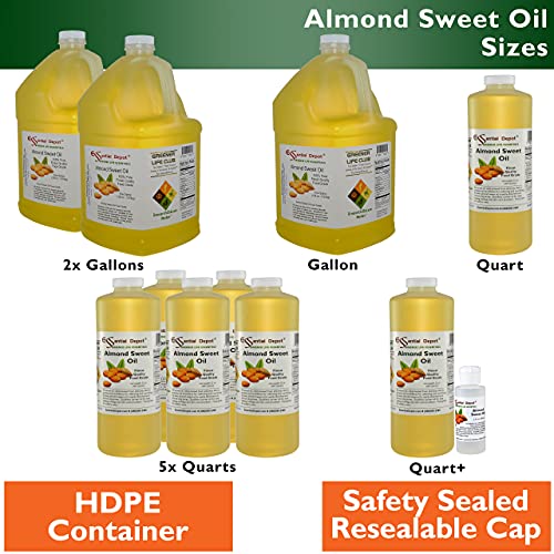 Almond Sweet Oil - 2 Gallons - 128 oz per container - safety sealed HDPE cont...