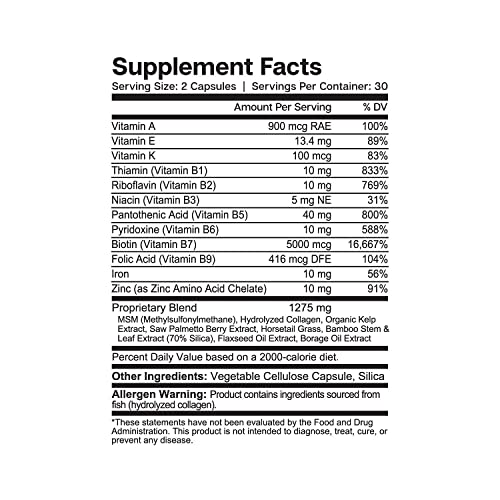 Hair Hero - Powerful Hair Growth Formula - Healthy Hair, Skin, and Nails - 50...