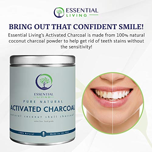 Essential Living: Activated Charcoal Powder - Food Grade All-Natural Coconut ...