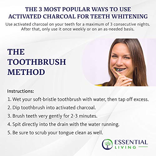 Essential Living: Activated Charcoal Powder - Food Grade All-Natural Coconut ...