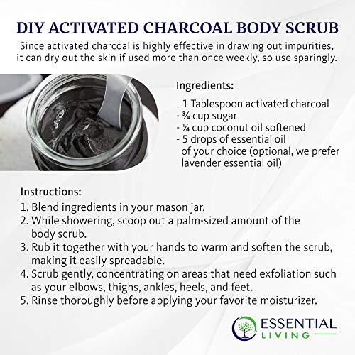 Essential Living: Activated Charcoal Powder - Food Grade All-Natural Coconut ...