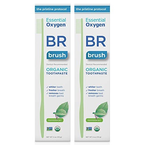 Essential Oxygen BR Certified Organic Toothpaste, for Whiter Teeth, Fresher B...