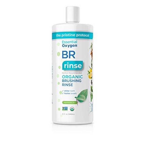 Essential Oxygen Certified BR Organic Brushing Rinse, All Natural Mouthwash f...