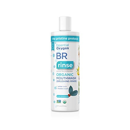 Essential Oxygen Certified BR Organic Brushing Rinse, All Natural Mouthwash f...