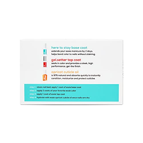 essie Art of The Manicure Nail Care Trio Kit with Base or Top Coat, and Cutic...