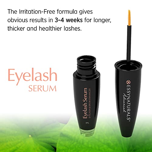EssyNaturals Eyelash and Brow Growth Serum Irritation Free Formula, 3 Months ...
