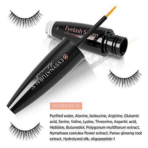 EssyNaturals Eyelash and Brow Growth Serum Irritation Free Formula, 3 Months ...