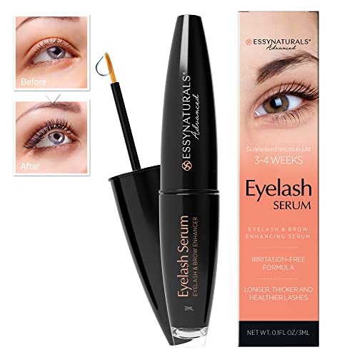 EssyNaturals Eyelash and Brow Growth Serum Irritation Free Formula, 3 Months ...