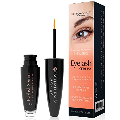 EssyNaturals Eyelash and Brow Growth Serum Irritation Free Formula, 3 Months ...