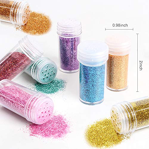 56 Extra Fine Glitter, Set of 56 Colors Body Cosmetic Glitter, Nail Arts Face...