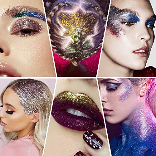56 Extra Fine Glitter, Set of 56 Colors Body Cosmetic Glitter, Nail Arts Face...
