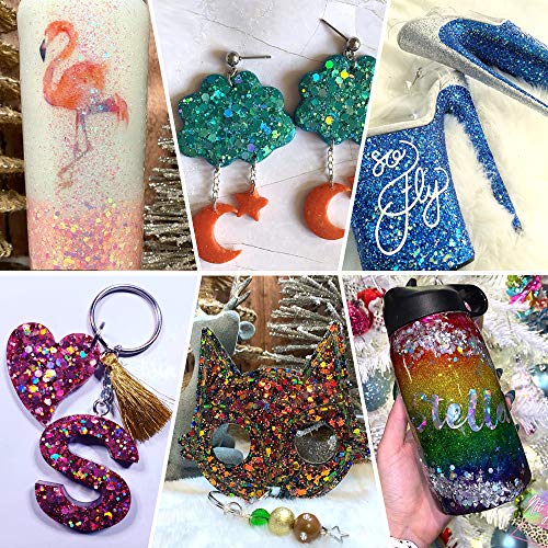 Holographic Chunky Glitter Sequins, 12 Colors Mixed Cosmetic Glitter for Face...