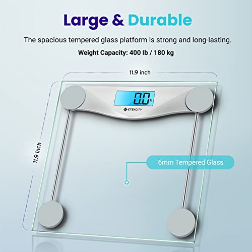 Etekcity Digital Body Weight Bathroom Scale, Large Blue LCD Backlight Display...