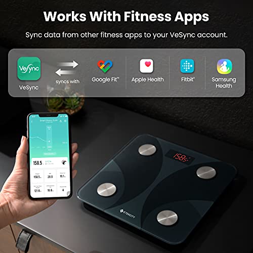 Etekcity Smart Digital Bathroom Weighing Scales with Body Fat and Water Weigh...