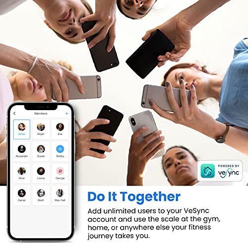 Etekcity Smart Digital Bathroom Weighing Scales with Body Fat and Water Weigh...