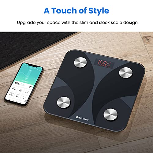 Etekcity Smart Digital Bathroom Weighing Scales with Body Fat and Water Weigh...