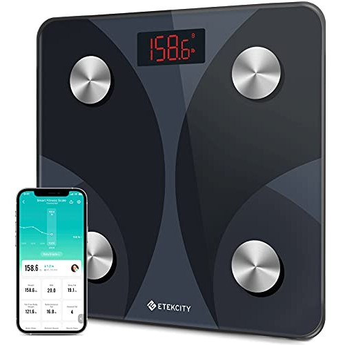 Etekcity Smart Digital Bathroom Weighing Scales with Body Fat and Water Weigh...