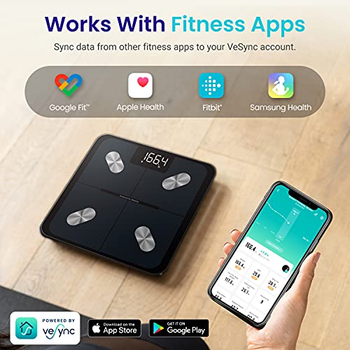 Etekcity Smart Scale for Body Weight, Digital Bathroom Weighing Machine with ...